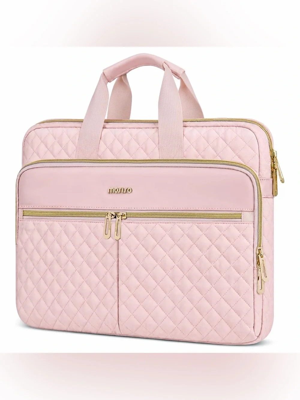 Quilted Pink Laptop Tote Bag